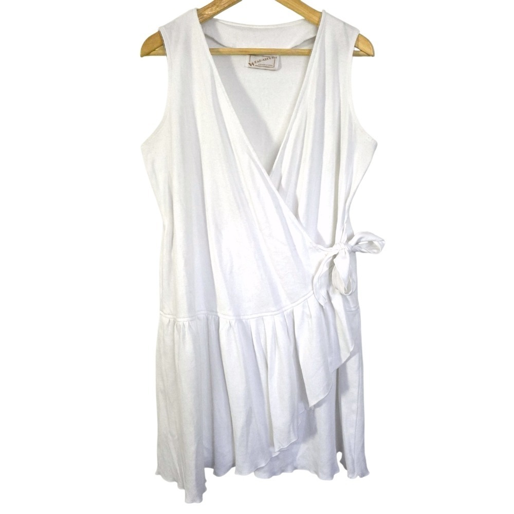 Vintage Wear-Abouts White Knit Wrap Swim Coverup Tunic XL